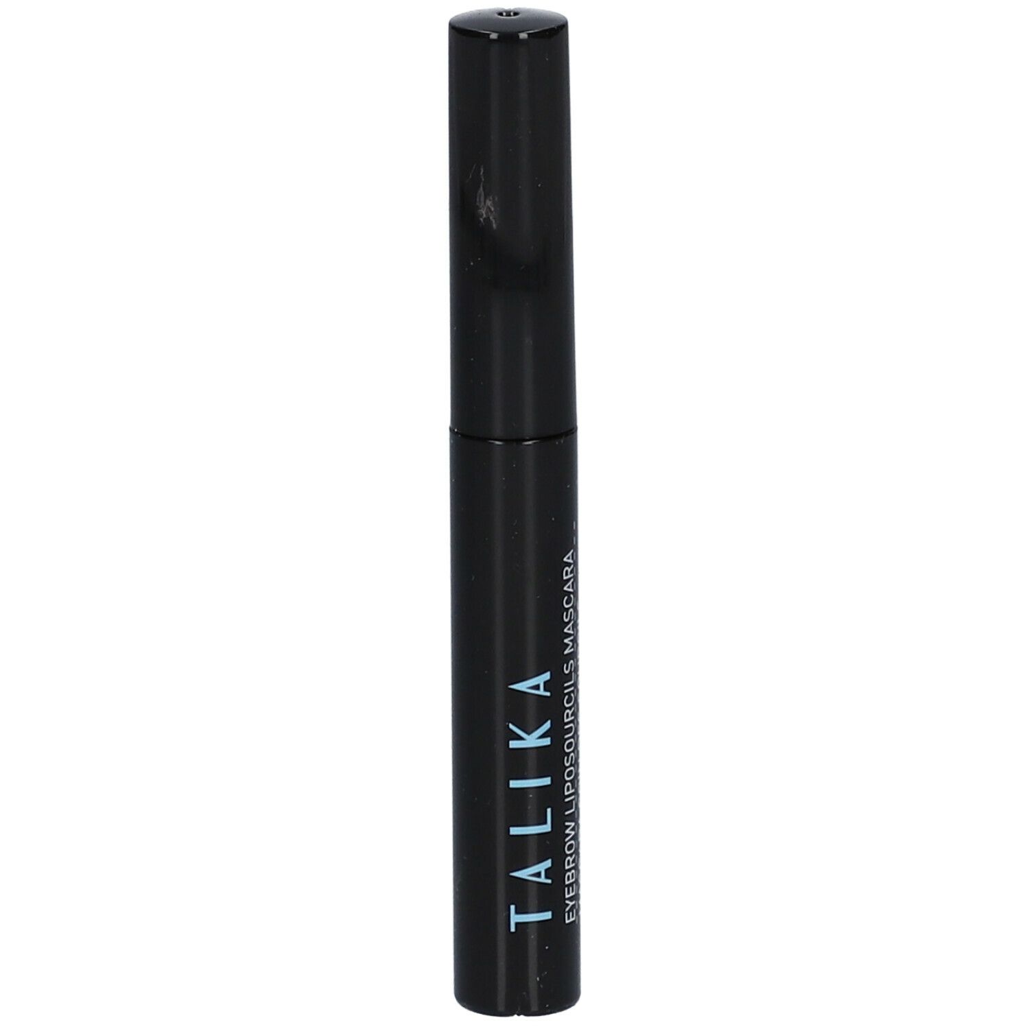 Tube de mascara noir avec bouchon noir. Inscription : EYEBROW LIPOSOURCILS MASCARA.