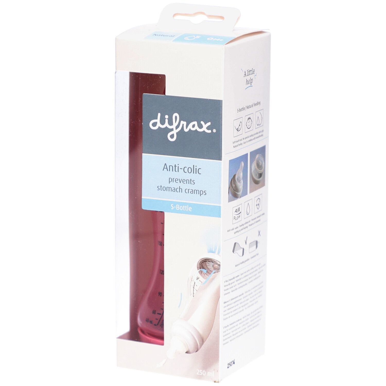 Difrax S-Fles Natural Assorti Creme 250ml 1st 1 St Flaschen