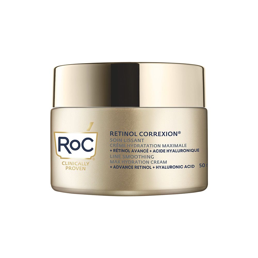 Pot de crème avec couvercle. Inscription RoC et Retinol Correxion. Volume : 50 ml.