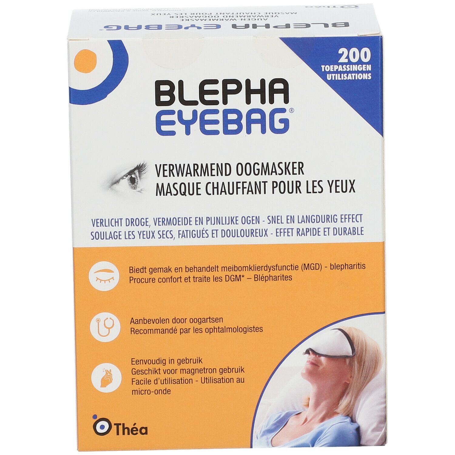 Boîte Blepha Eyebag. Masque chauffant pour les yeux. 200 utilisations. Recommandé par les ophtalmologistes. Facile d'utilisation au micro-ondes.
