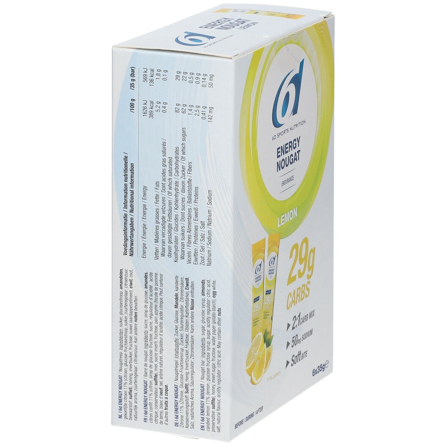 6D Sports Nutrition Energy Nougat Zitrone