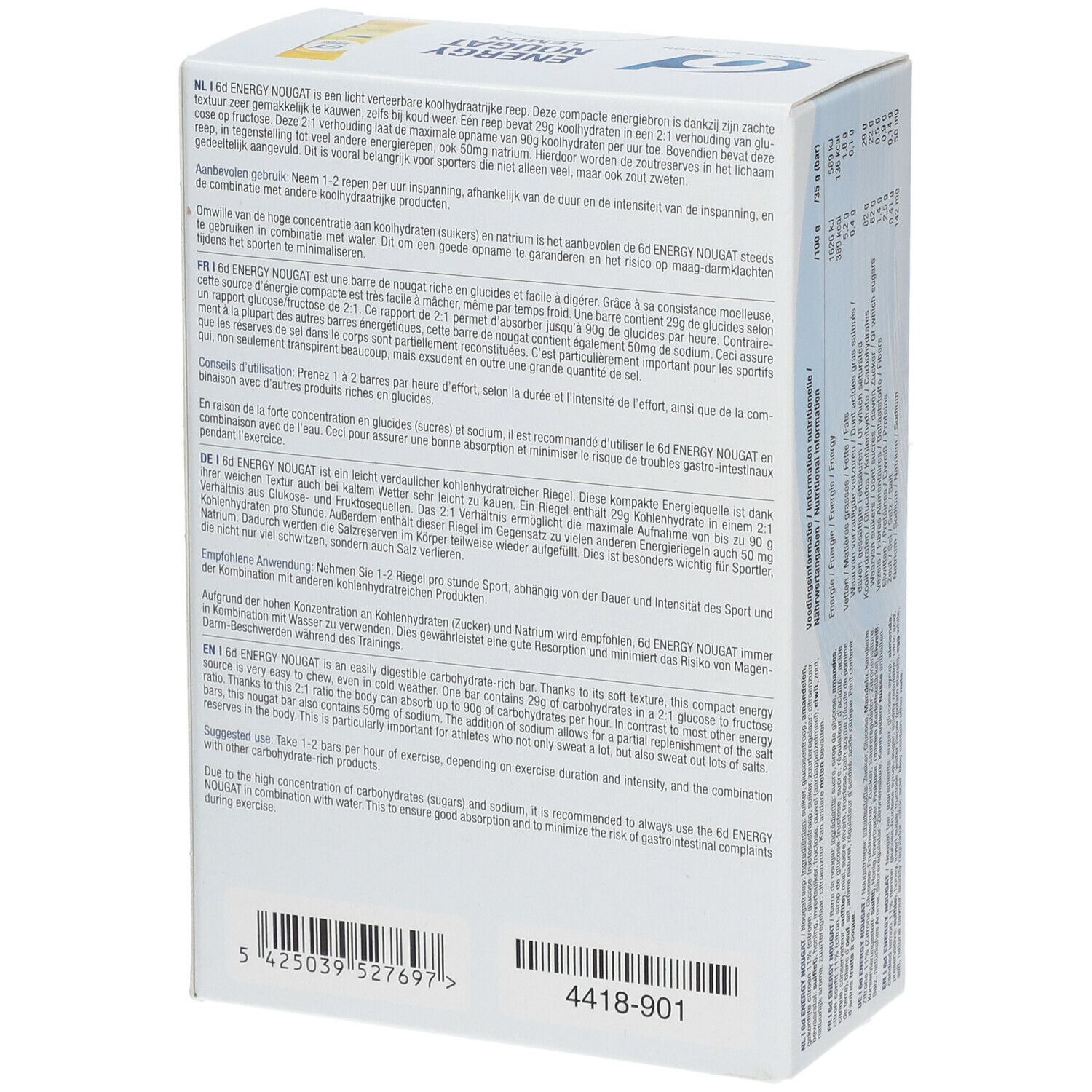 6D Sports Nutrition Energy Nougat Zitrone