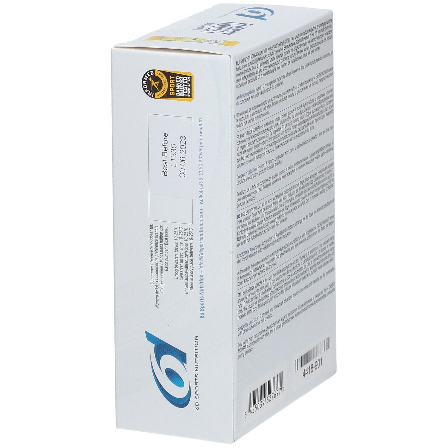 6D Sports Nutrition Energy Nougat Zitrone
