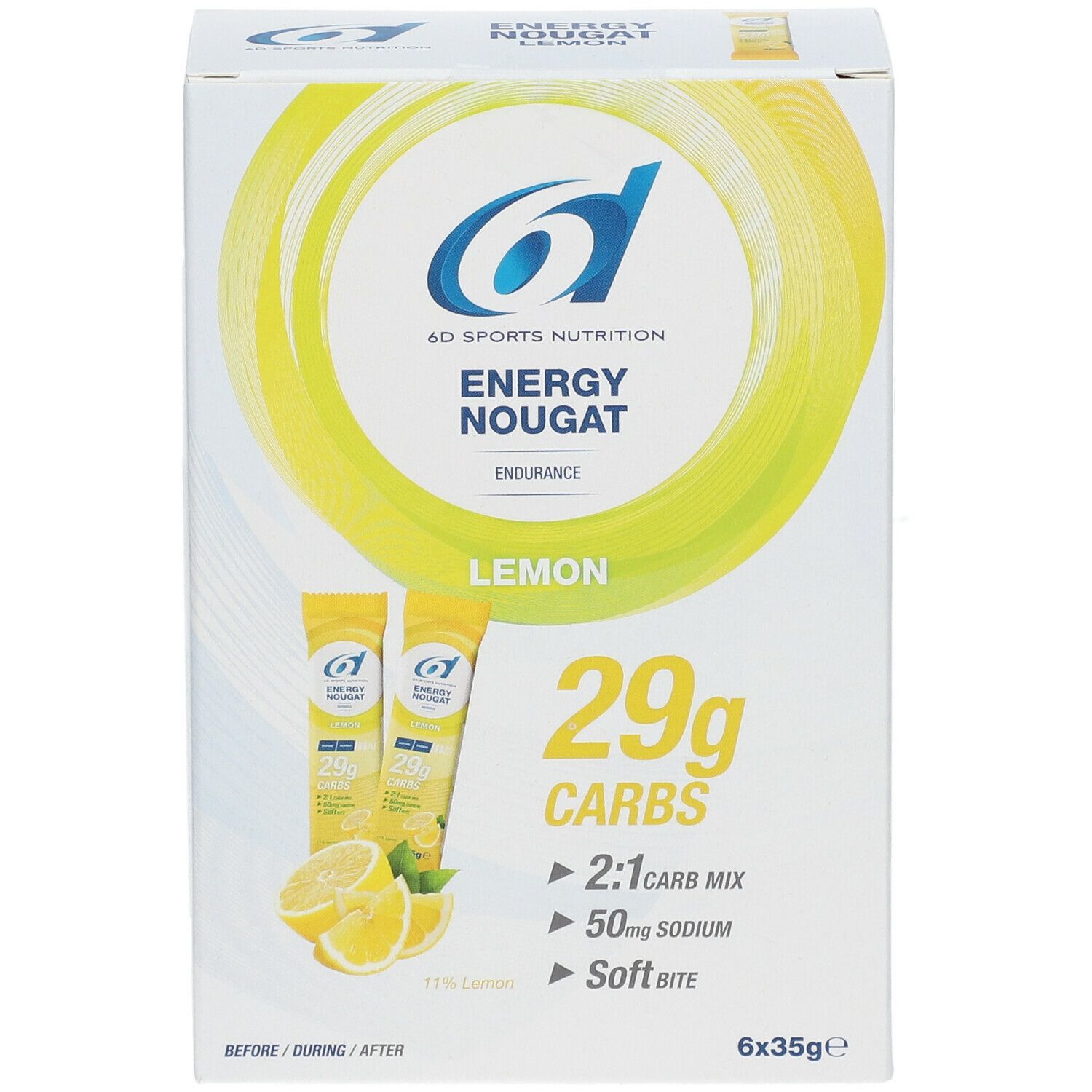 6D Sports Nutrition Energy Nougat Zitrone