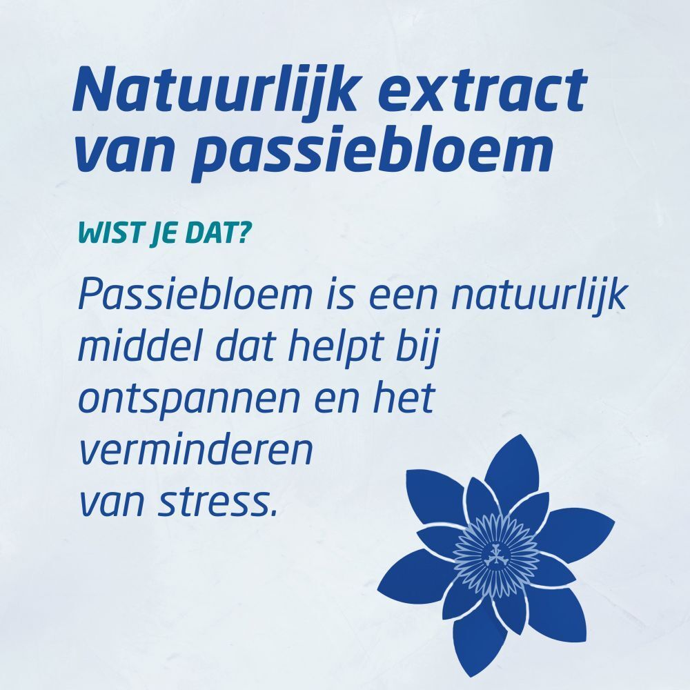 Texte sur la passiflore comme remède naturel pour la relaxation et la réduction du stress. Design floral.