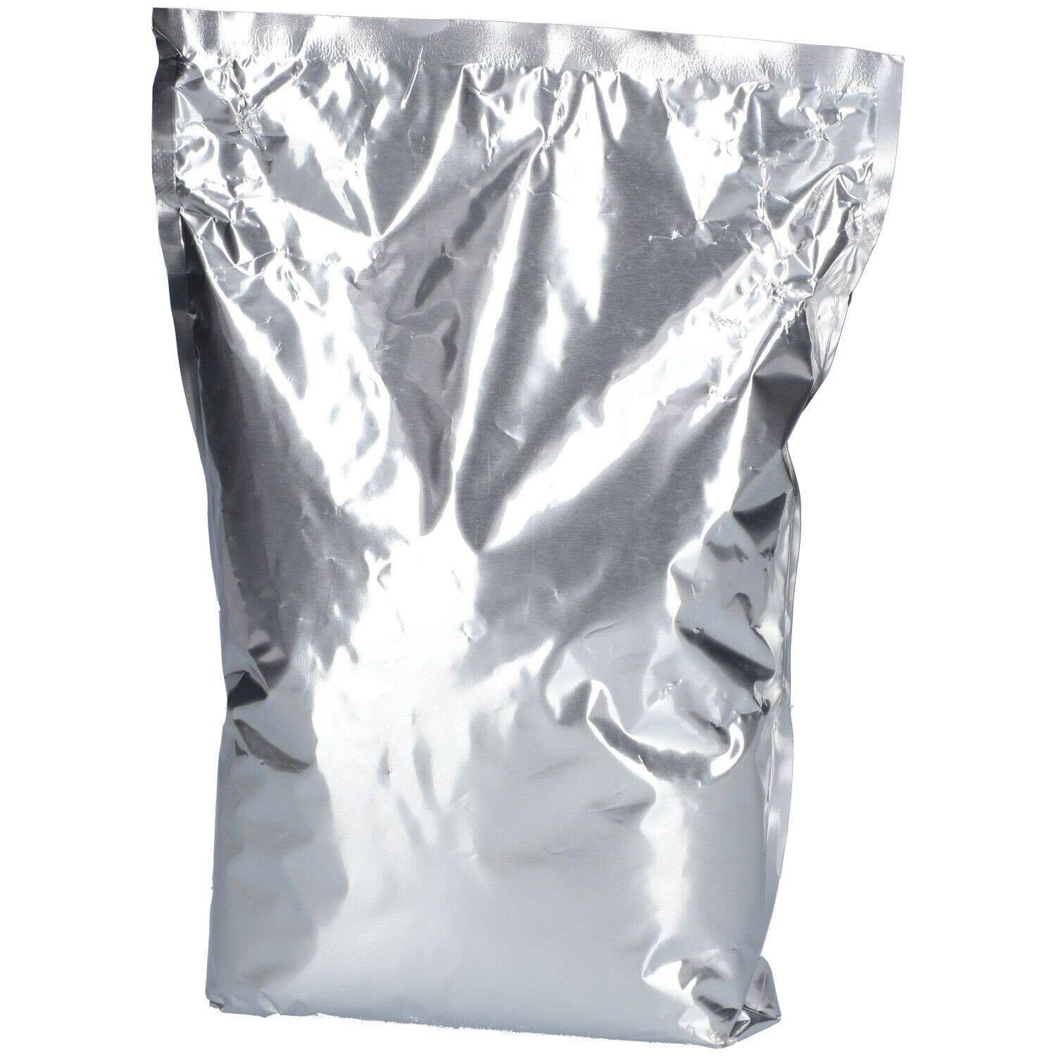 Sachet argenté, rempli. Aucun autre détail visible.