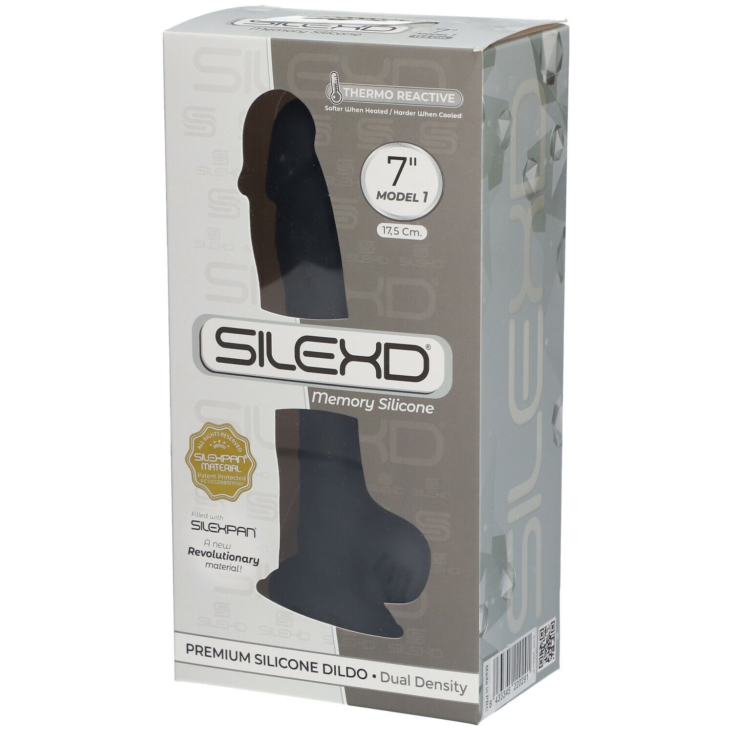 Silexd Premium Silicone Dildo Modèle 1 Noir 17,5 cm