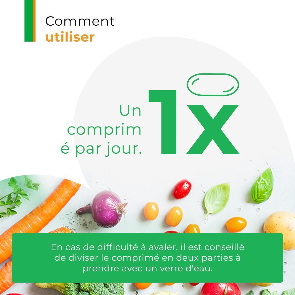 Infographie: prise d'ArmoLIPID PLUS. Une fois par jour. Texte en français.