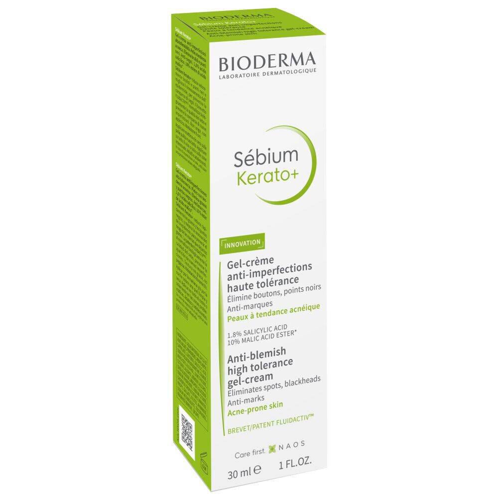 Produktverpackung. Grün-weiße Schachtel mit Produktnamen und Logo. Enthält 30 ml.