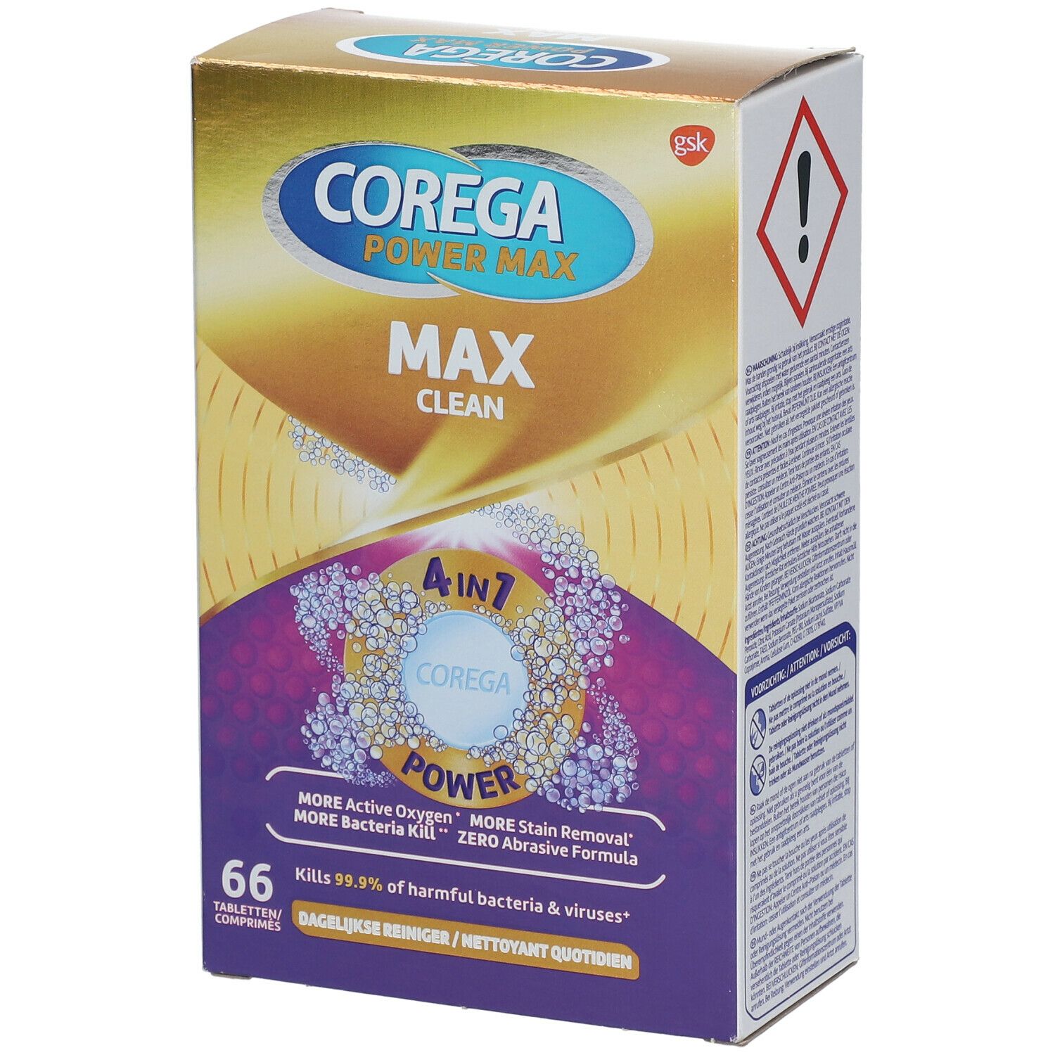 Corega Power Max Max Clean 66 comprimés