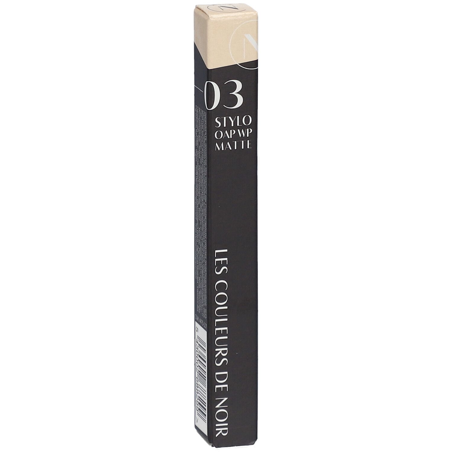 LES COULEURS DE NOIR Stylo OAP WP Matte 03 Honigbraun. Schwarze Verpackung. Aufschrift.