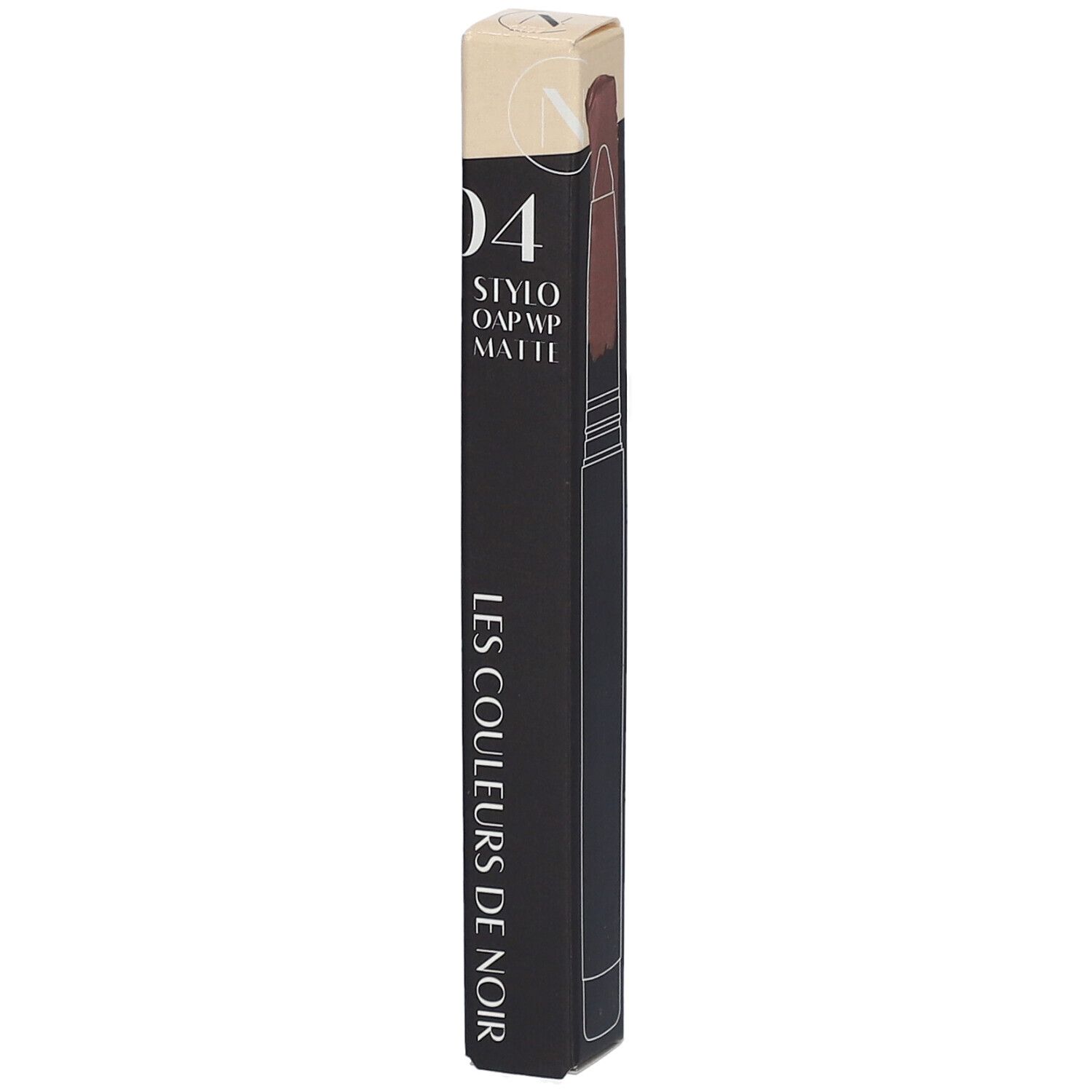 Zwarte verpakking met productnaam en kleurnummer 04. LES COULEURS DE NOIR.