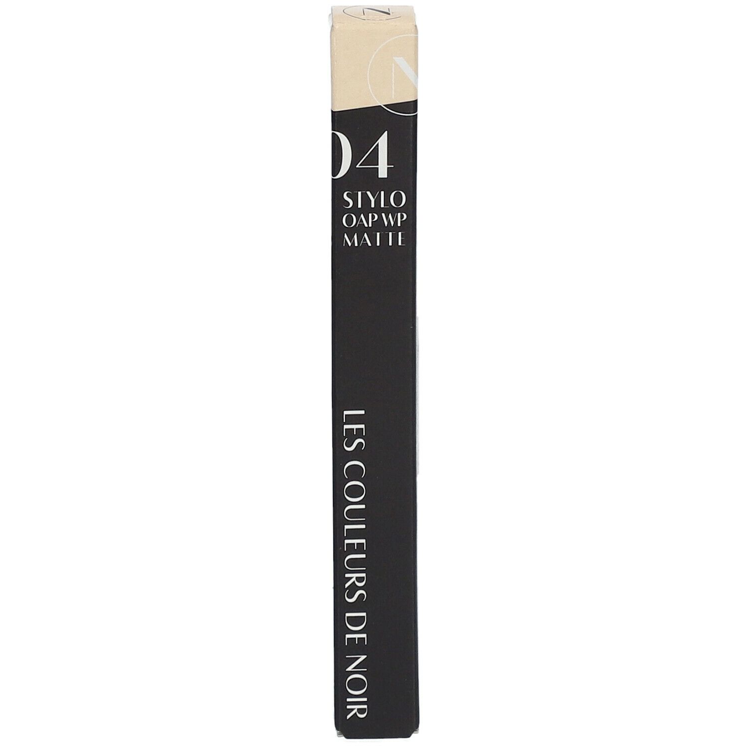 Zwarte verpakking met productnaam en kleurnummer 04. LES COULEURS DE NOIR.