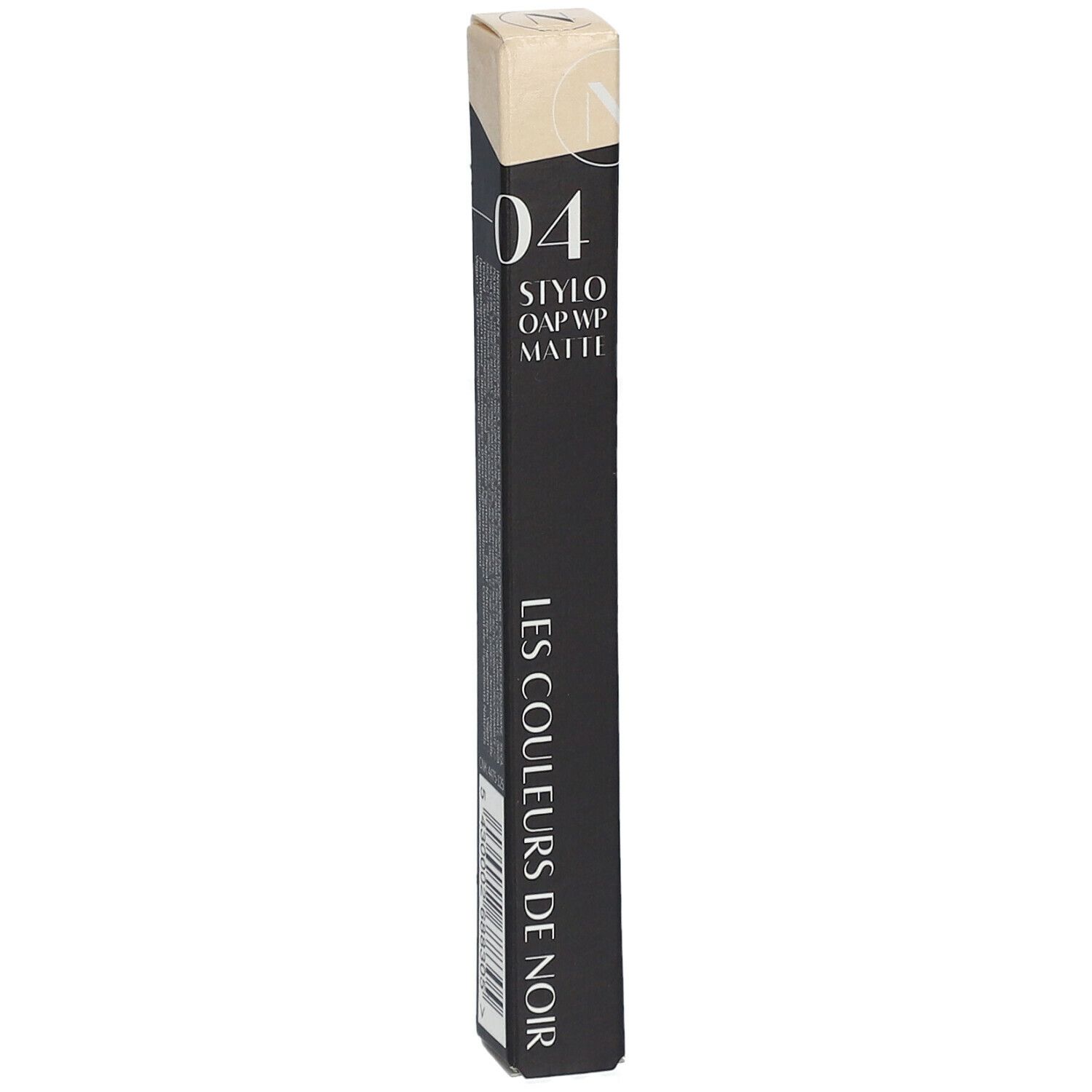 Zwarte verpakking met productnaam en kleurnummer 04. LES COULEURS DE NOIR.