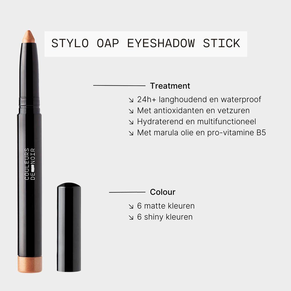 Oogschaduwstift met productinformatie. LES COULEURS DE NOIR.