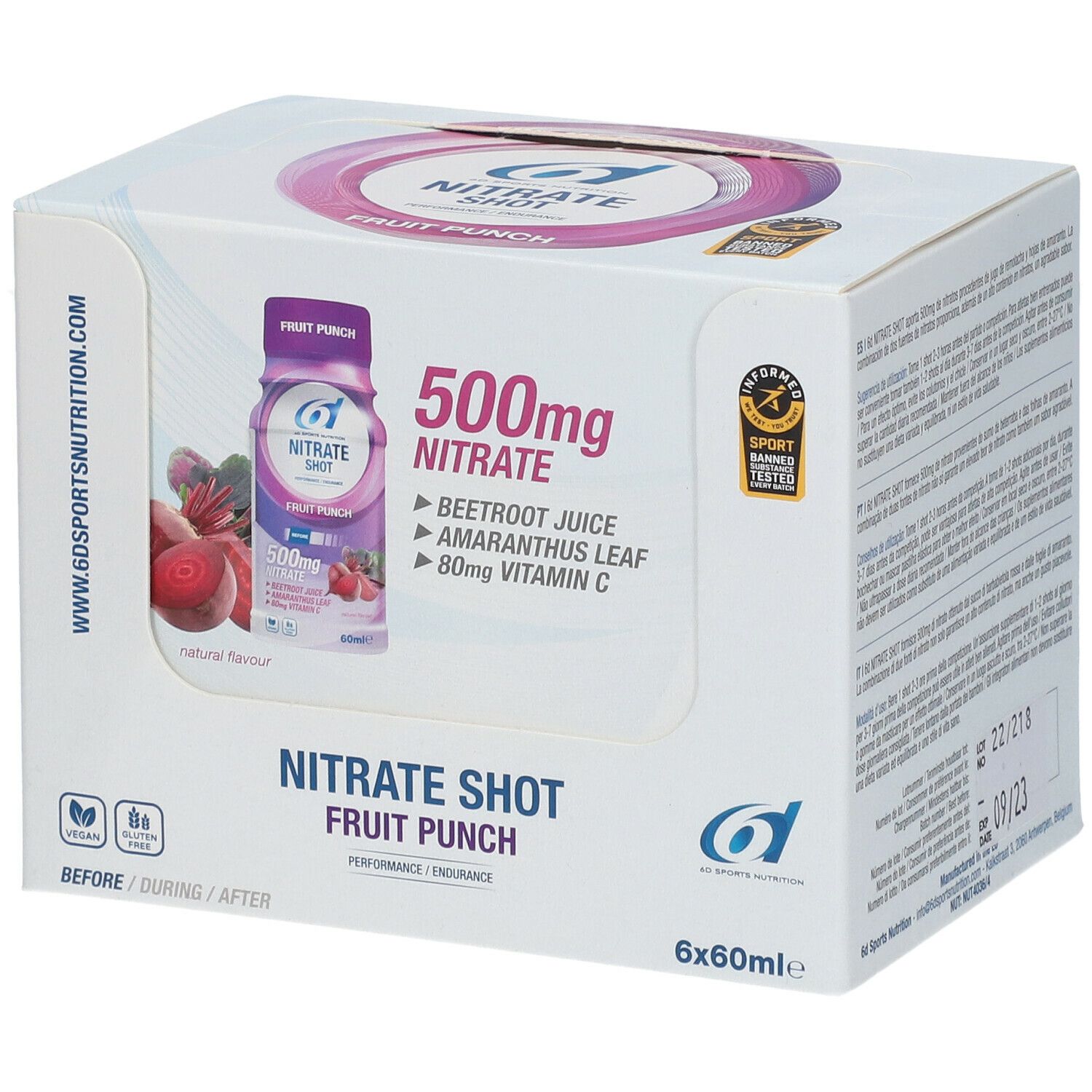 6D Sports Nutrition Nitrate Shot Fruits punch 6x60ml