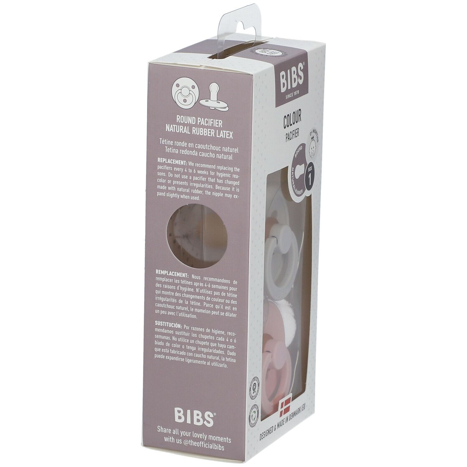 BIBS® BIBS COULEUR Beruhigungssauger Haselnuss - Blume 0 - 6 Monate Größe 1