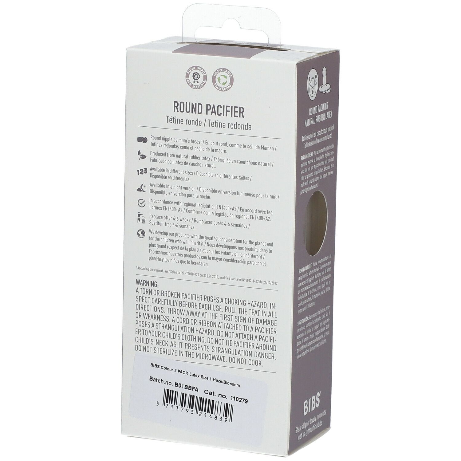 BIBS® BIBS COULEUR Beruhigungssauger Haselnuss - Blume 0 - 6 Monate Größe 1