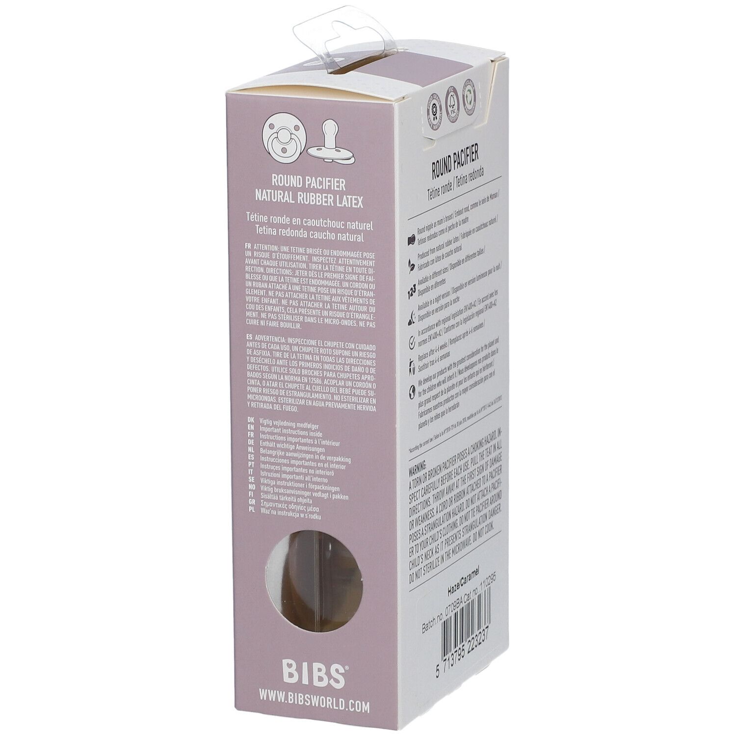 BIBS® BIBS COULEUR Beruhigungssauger Haselnuss - Blume 0 - 6 Monate Größe 1