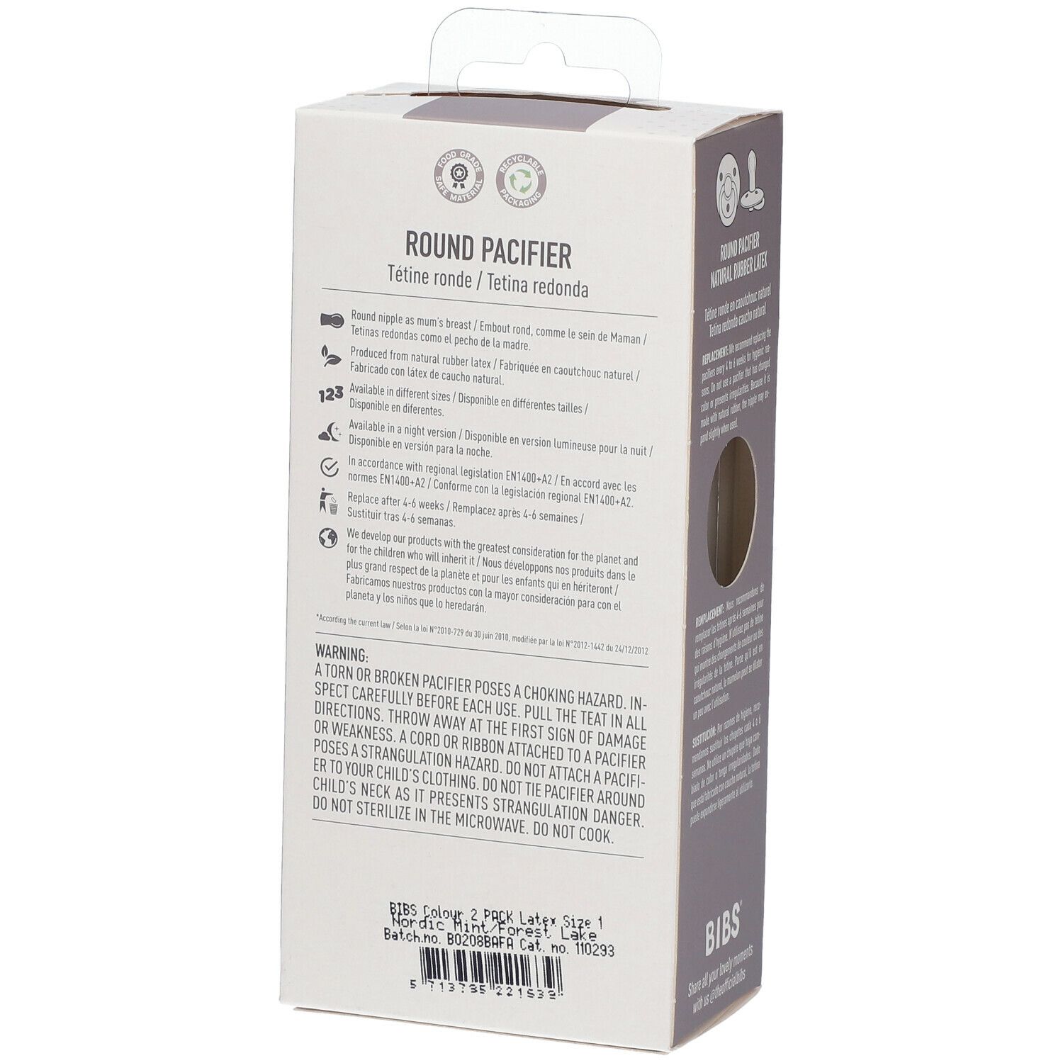 BIBS® BIBS COULEUR Schnuller Mint - Forest Lake 0 - 6 Monate Größe 1