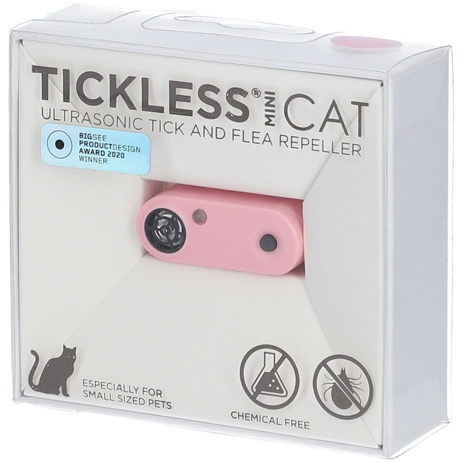 Tickless® Mini Chat Expulseur Ultrasonique Tique/Puce Rose