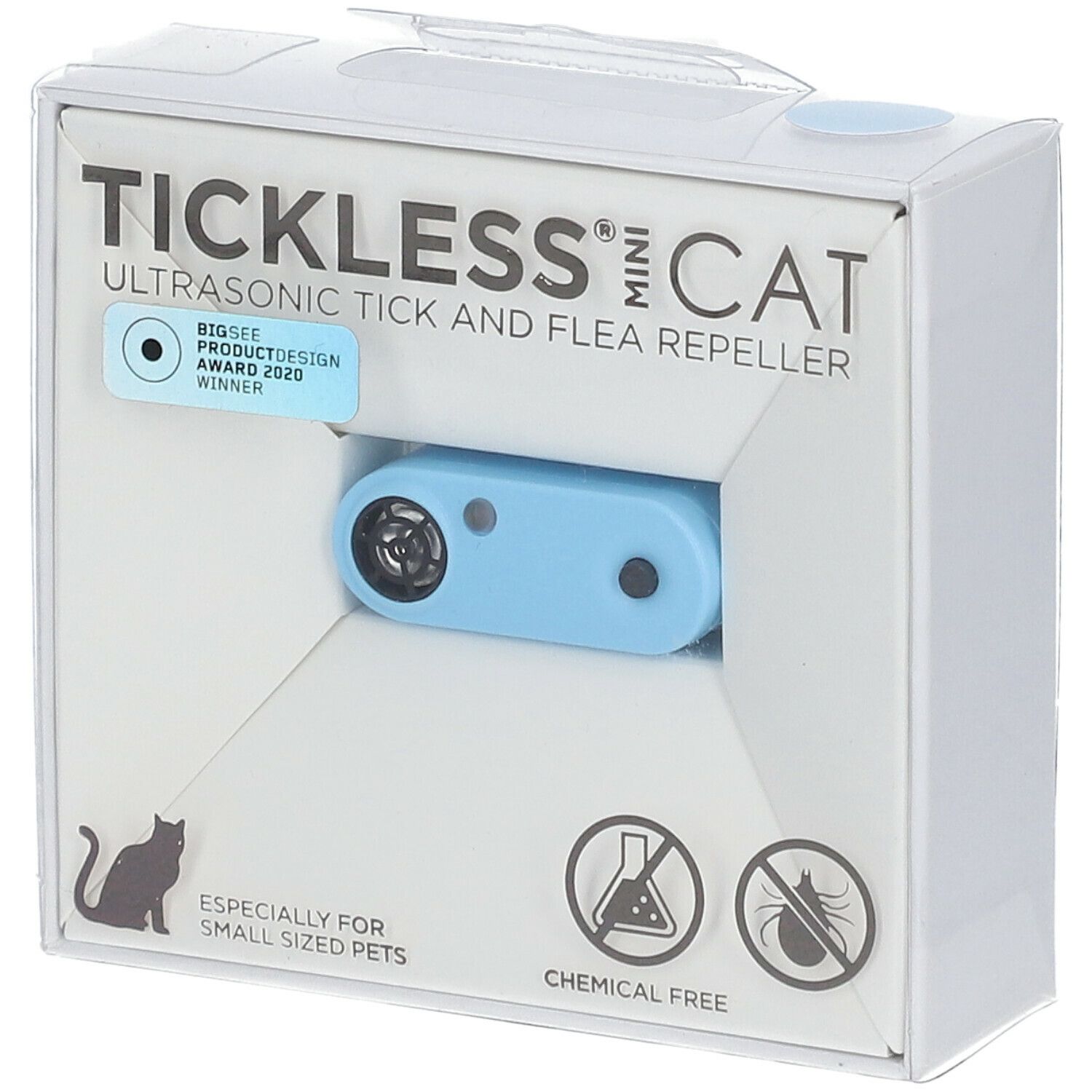 Tickless® Mini Chat Expulseur Ultrasonique Tique/Puce Bleu