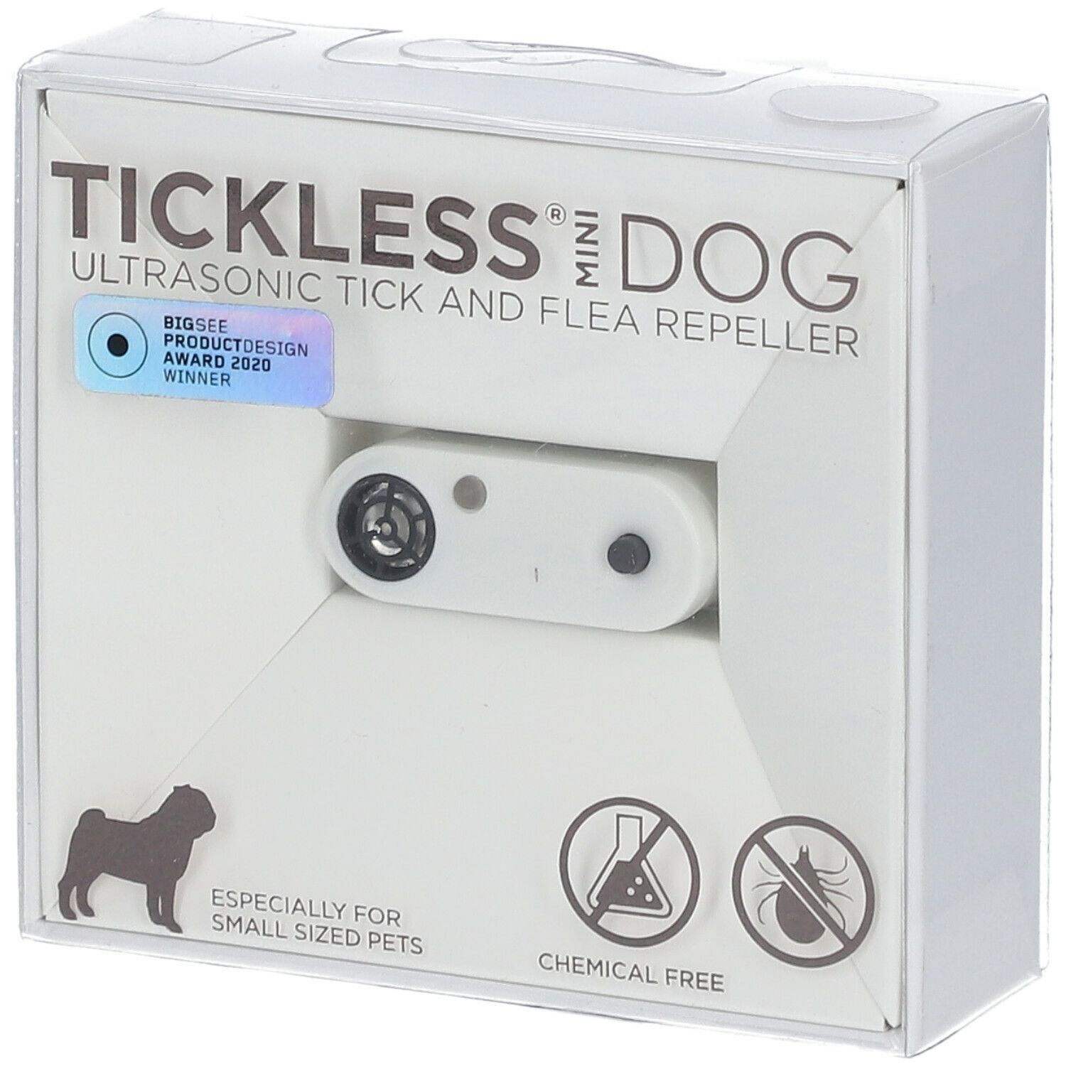Tickless® Mini Chien Expulseur Ultrasonique Tique/Puce Blanc