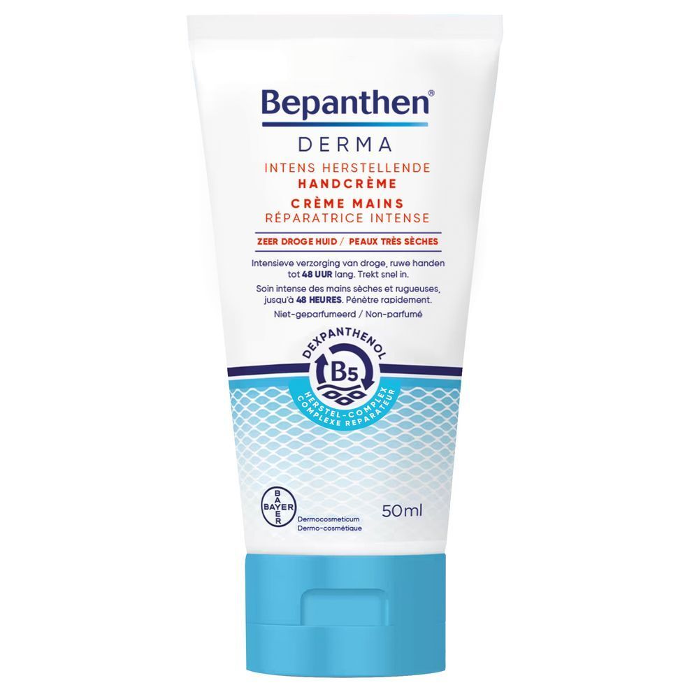 Tube de crème pour les mains Bepanthen Derma. Crème mains réparatrice intense. 50ml.
