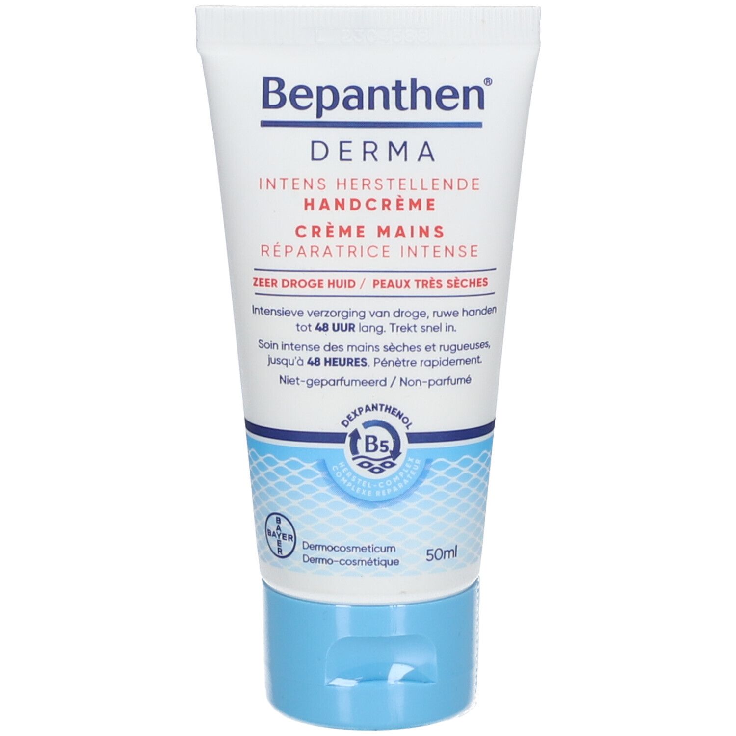 Tube Handcreme. Bepanthen Derma. Handcreme für sehr trockene Haut. 50ml.