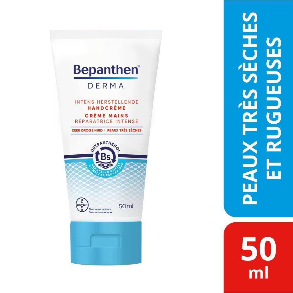 Tube de crème pour les mains Bepanthen Derma. Crème mains réparatrice intense. 50ml.
