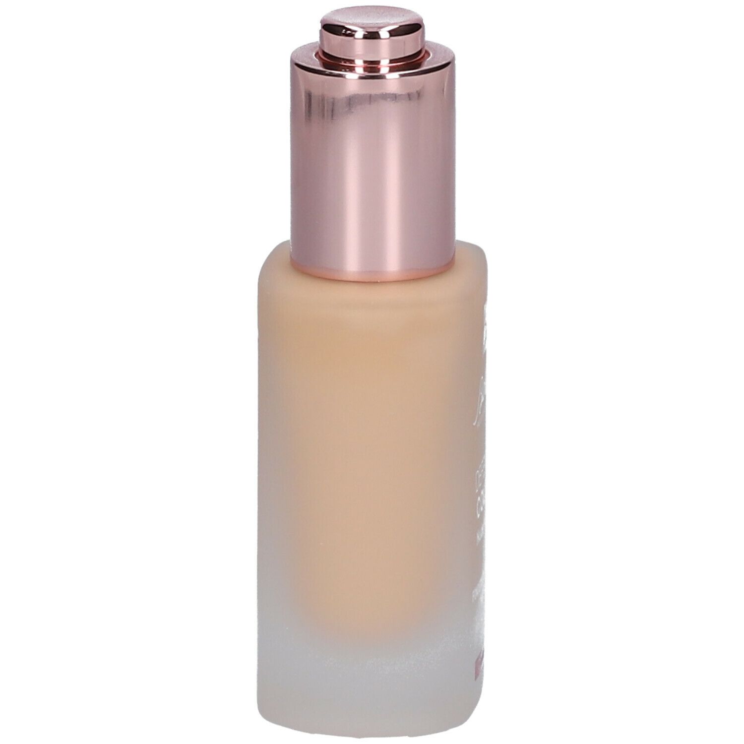 BioNike DEFENCE COLOR foundation. Fles met roségouden dop. Beige vloeistof.