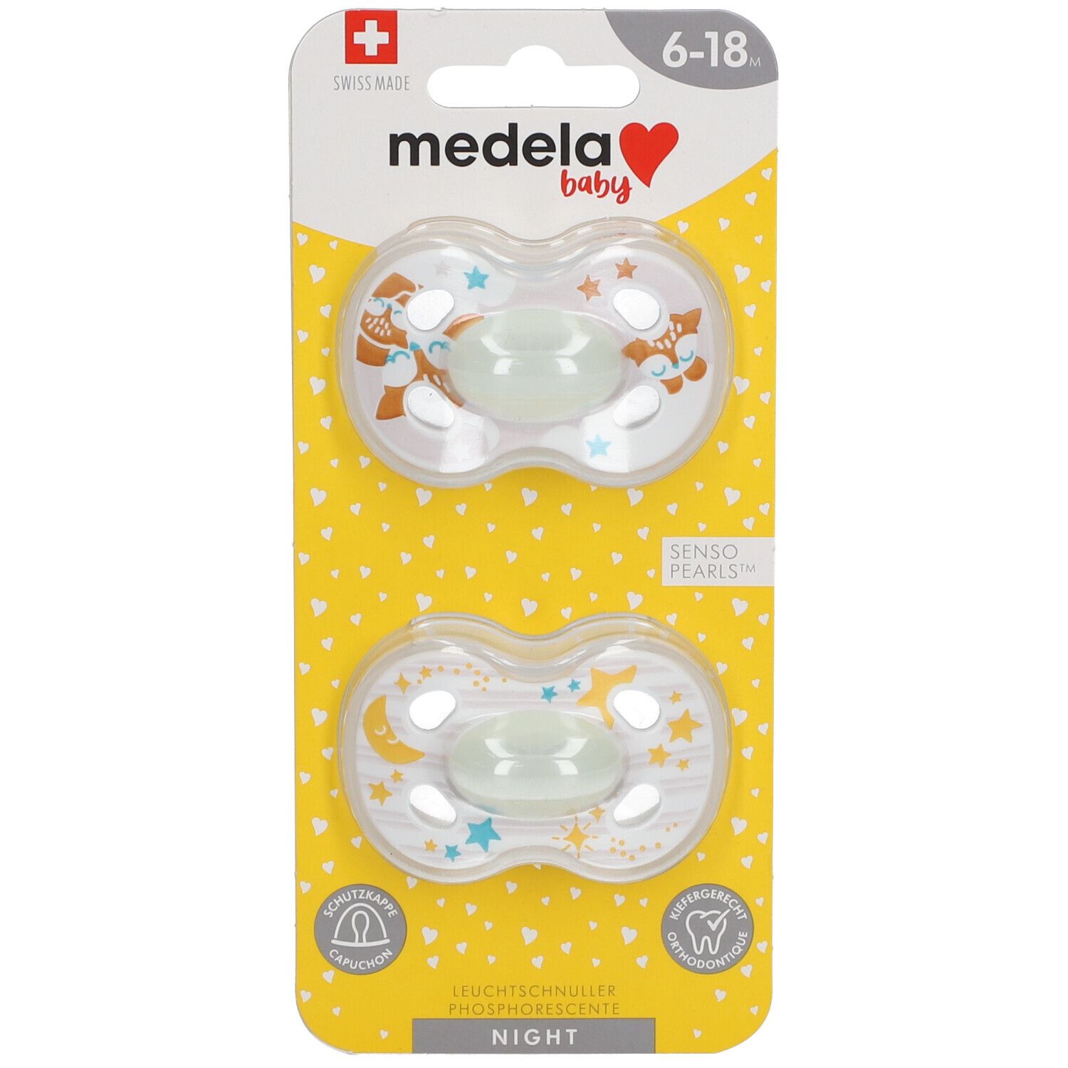 Medela Baby Night & Night Sucette 6-18 Mois DUO 2 tétine