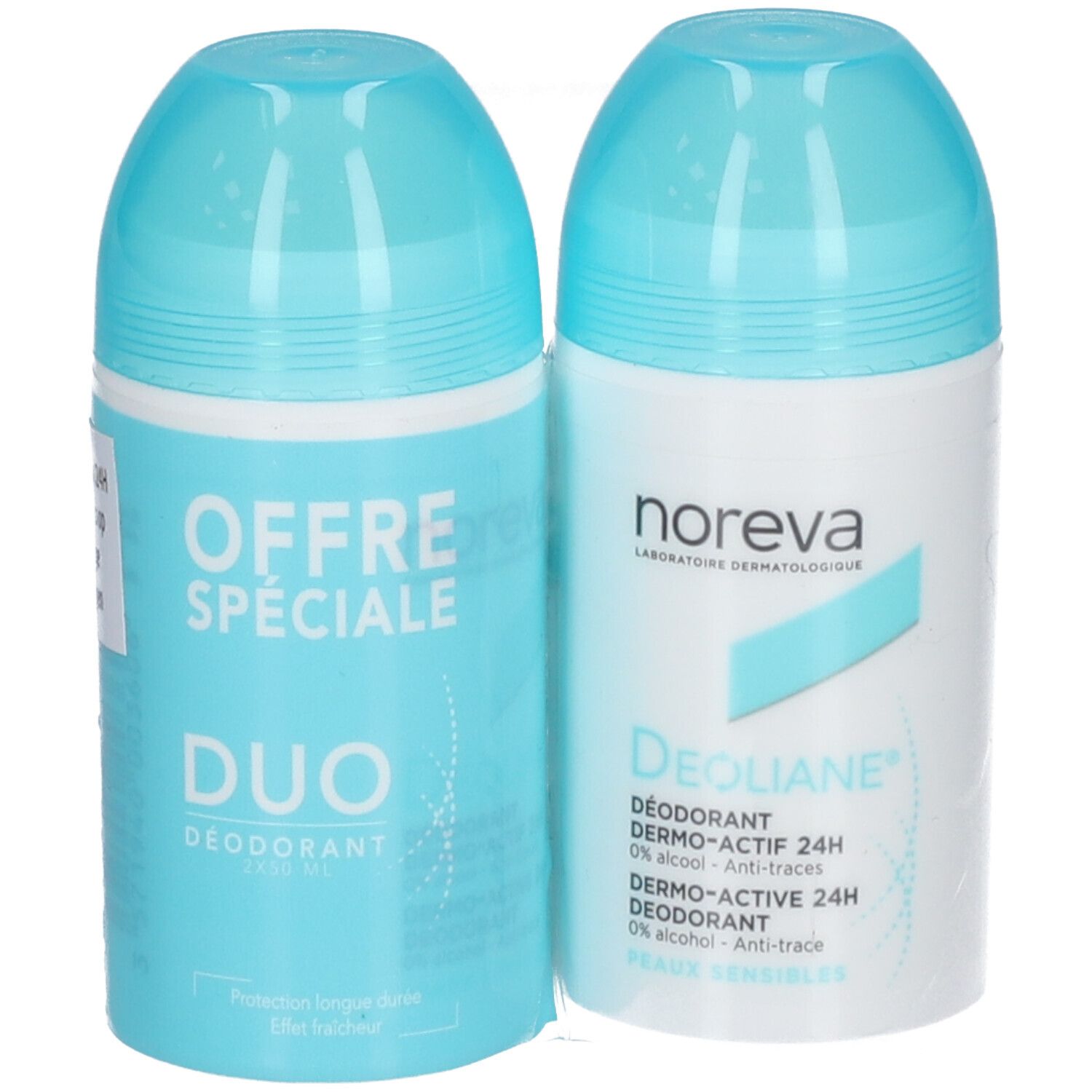 Noreva Deoliane Dermo-Active 24h Deodorant Roll-On DUO Promo 9,5x8x4 cm Roller