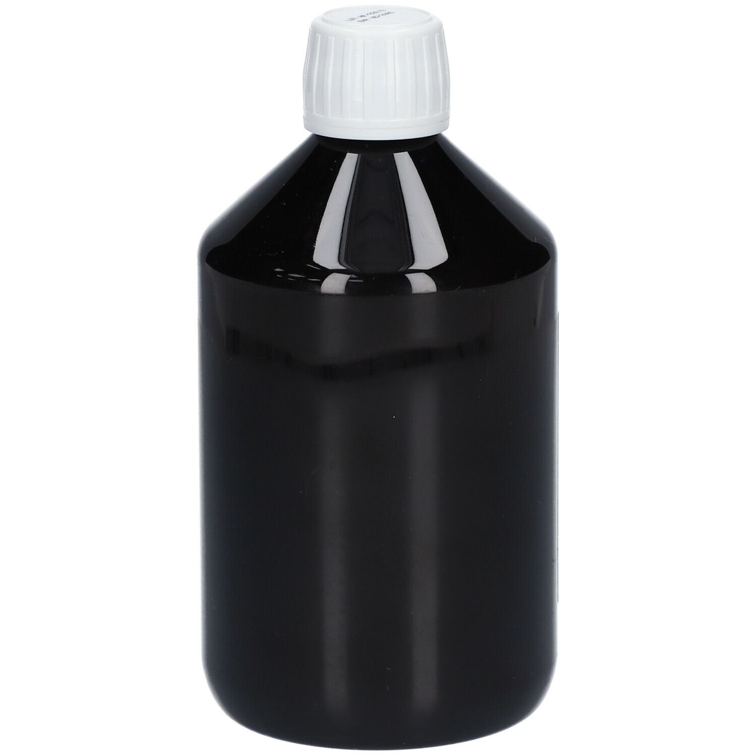 Bouteille marron avec bouchon blanc. Pas d'informations visibles sur le produit. Étiquette avec texte: HEPAFORCE.