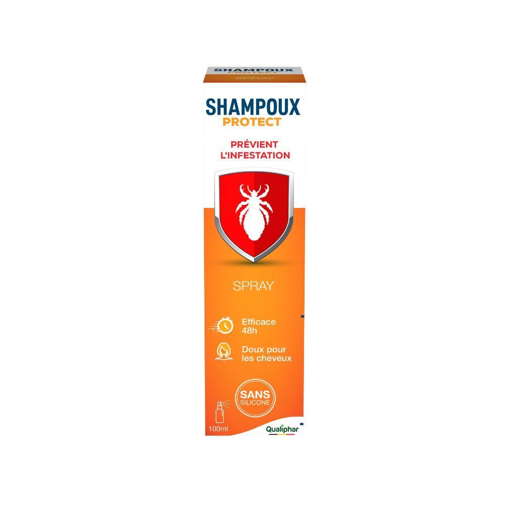 Emballage du produit. Design orange avec nom et logo du produit. Logo Qualiphar.