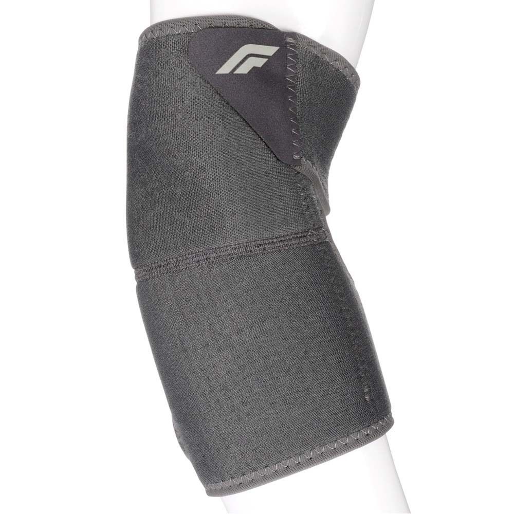 Futuro Comfort Fit Kniebandage mit Aussparung für die Kniescheibe und Klettverschluss.