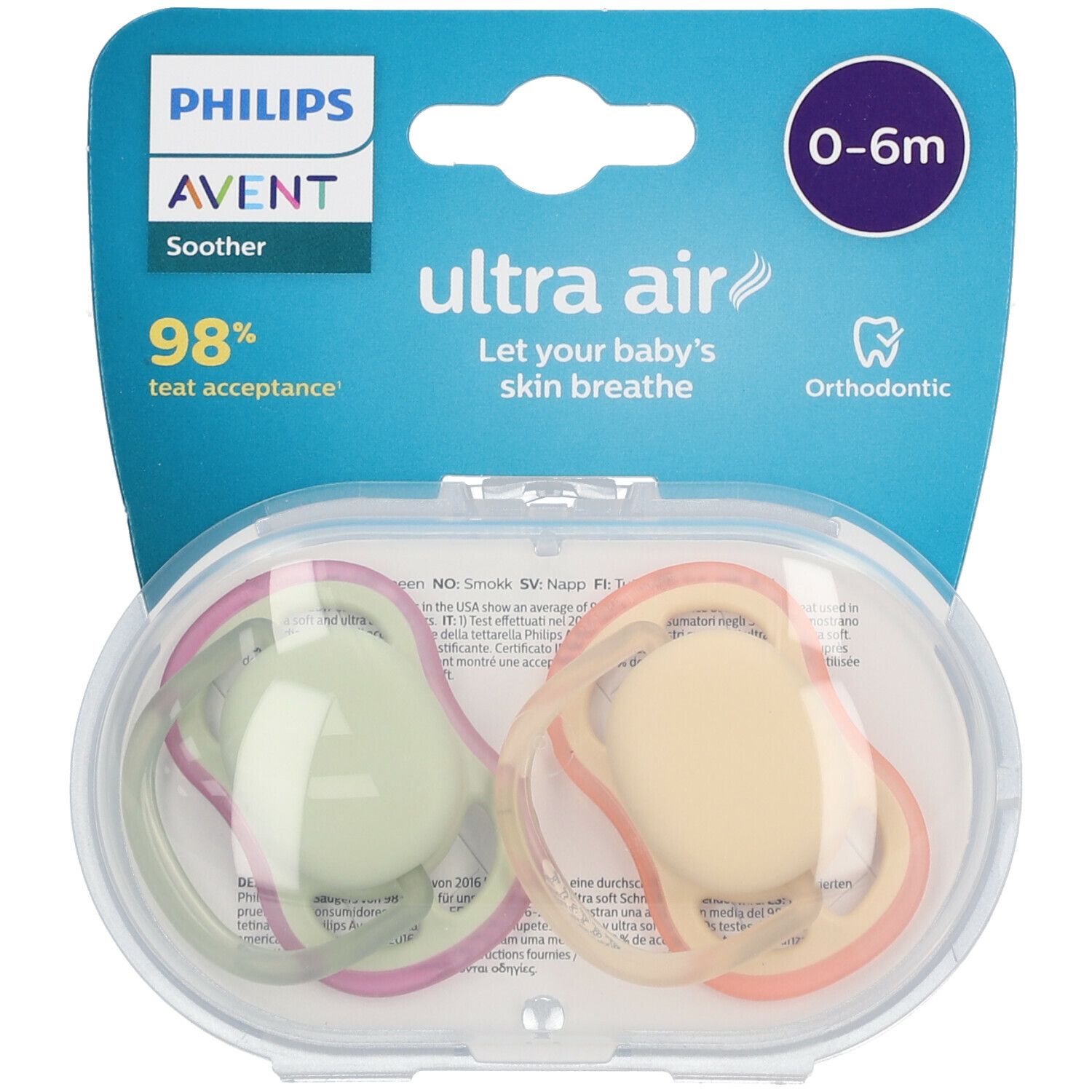 Philips Avent Sucette ultra air 0-6 mois (couleur non sélectionnable)