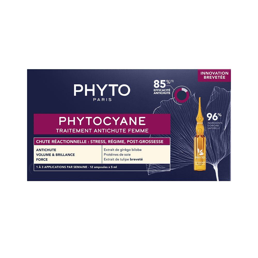 Phyto Phytocyane Vrouwen Reactionele Haaruitval 16,5x7x9 cm Ampullenflaschen