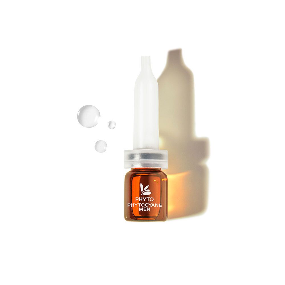 Ampulle mit Applikator. Aufschrift: PHYTO, PHYTO-CYANE-MEN.