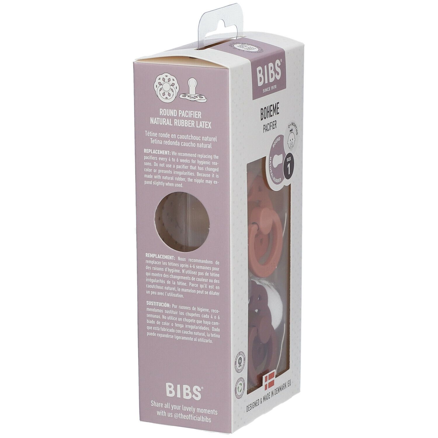 BIBS® BIBS BOHEME Sauger Pfirsich - Murmeltier 0 - 6 Monate Größe 1