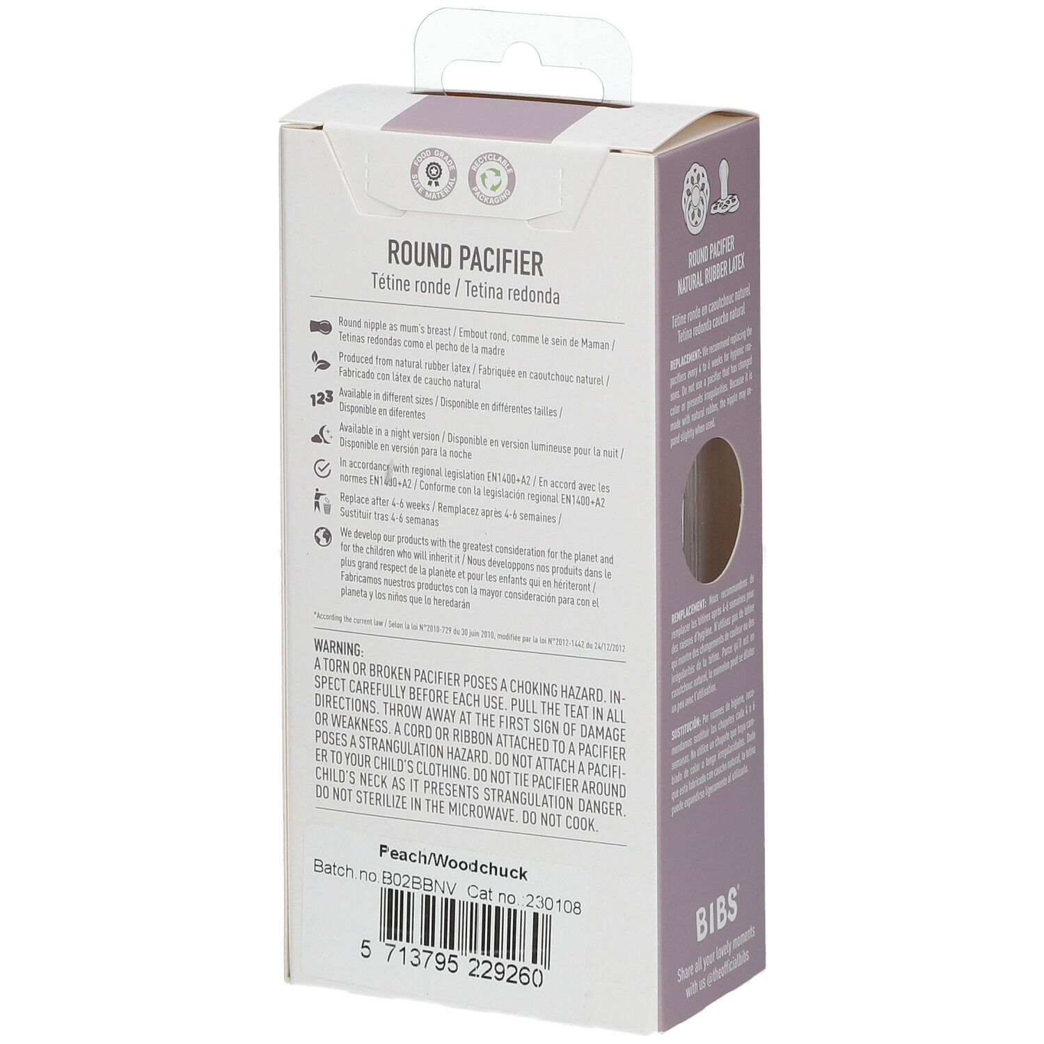 BIBS® BIBS BOHEME Sauger Pfirsich - Murmeltier 0 - 6 Monate Größe 1