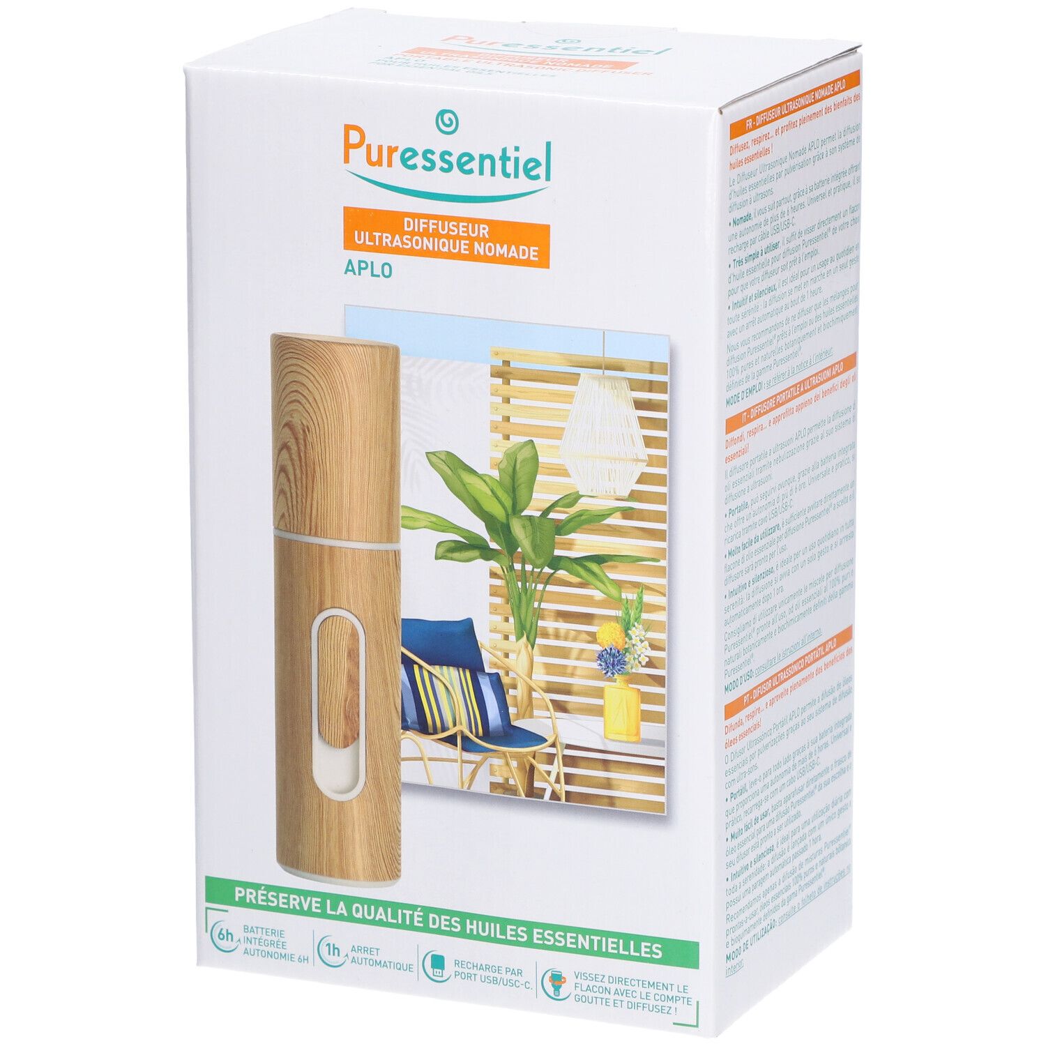 Puressentiel Aplo Diffuseur ultrasonique nomade d'huiles essentielles