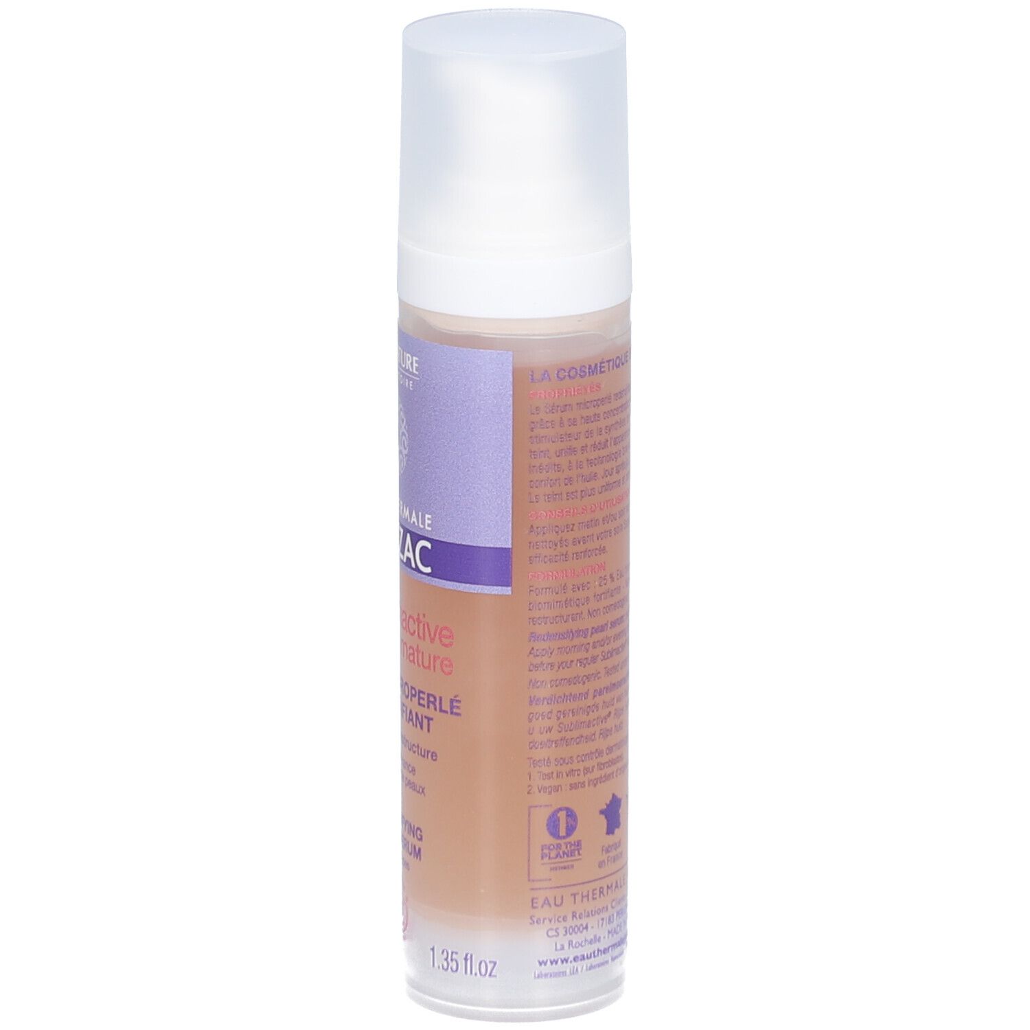 Jonzac Sublimactive Serum. Flasche mit Sprühkopf. Aufdrucke mit Produktinformationen. 1.35 fl oz.