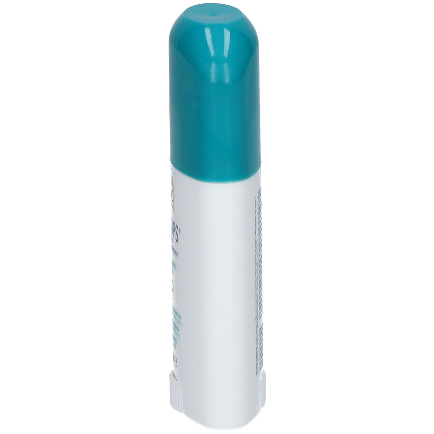 Stick déodorant RoC KEOPS. Récipient blanc, capuchon turquoise. Vue latérale. Sans alcool, sans parfum, sans sels d'aluminium. 40 ml.
