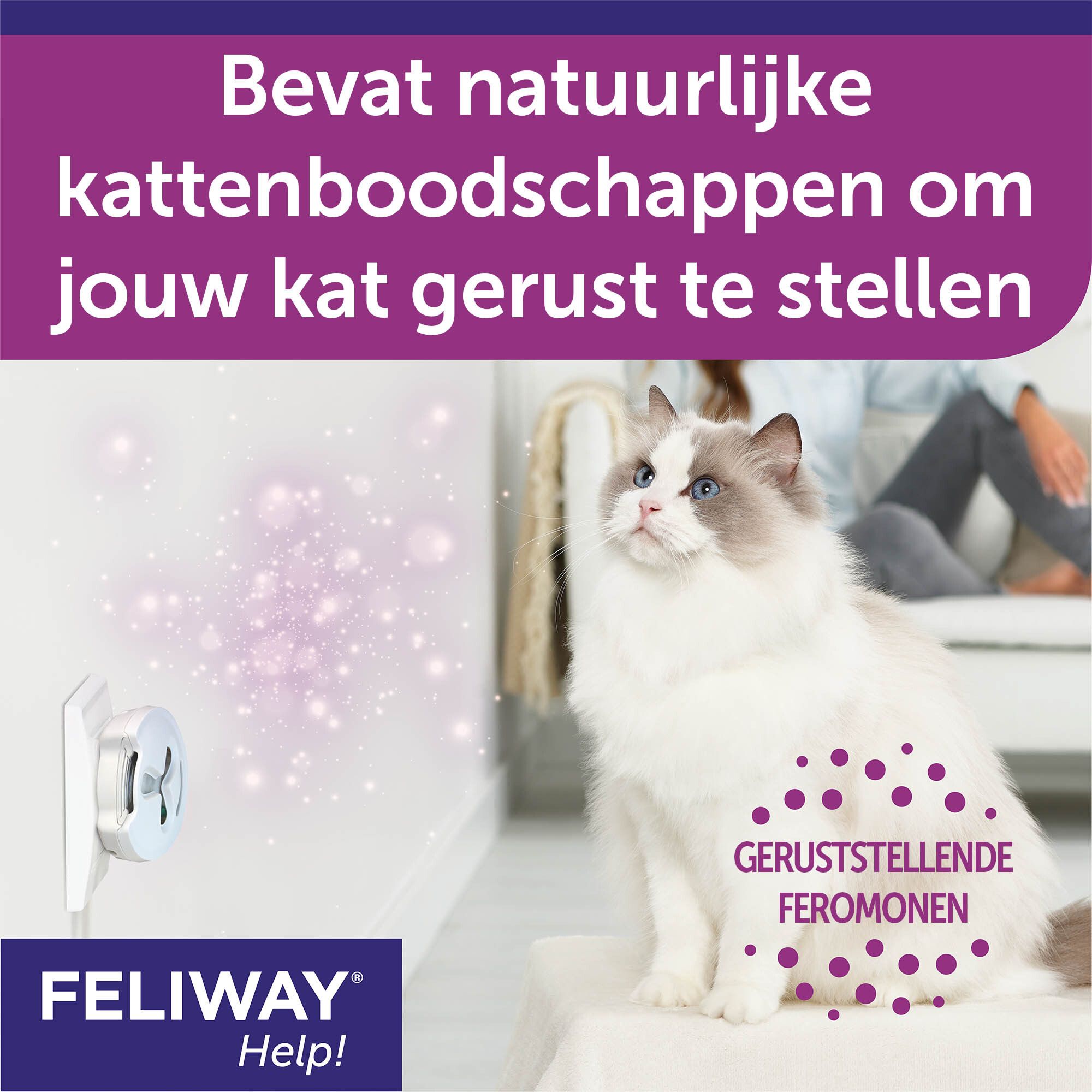 FELIWAY® Help! Helpt stress te verminderen. 83% tevreden gebruikers. Grafieken.
