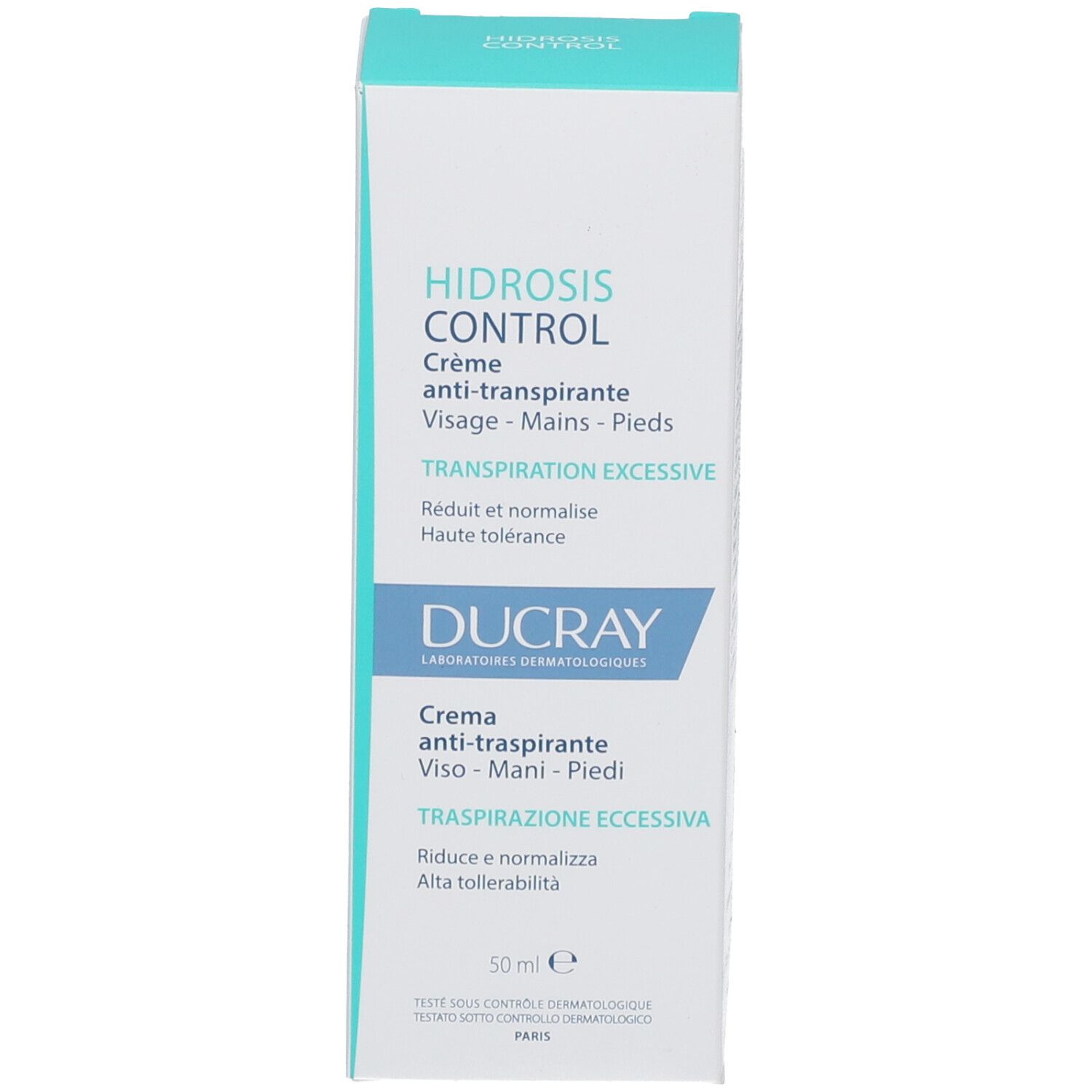 Emballage du produit. Crème pour visage, mains et pieds. 50 ml.