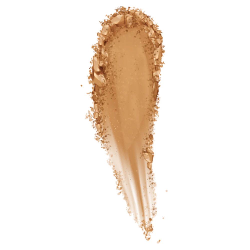 Bronzer-veeg op witte achtergrond. Lichtbruine kleur.