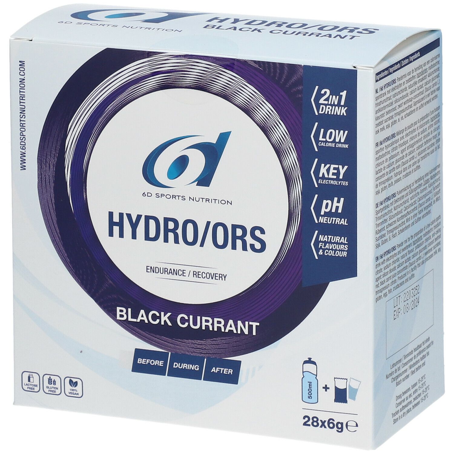 6D Sports Nutrition Hydro-ORS Recovery - Cassis
