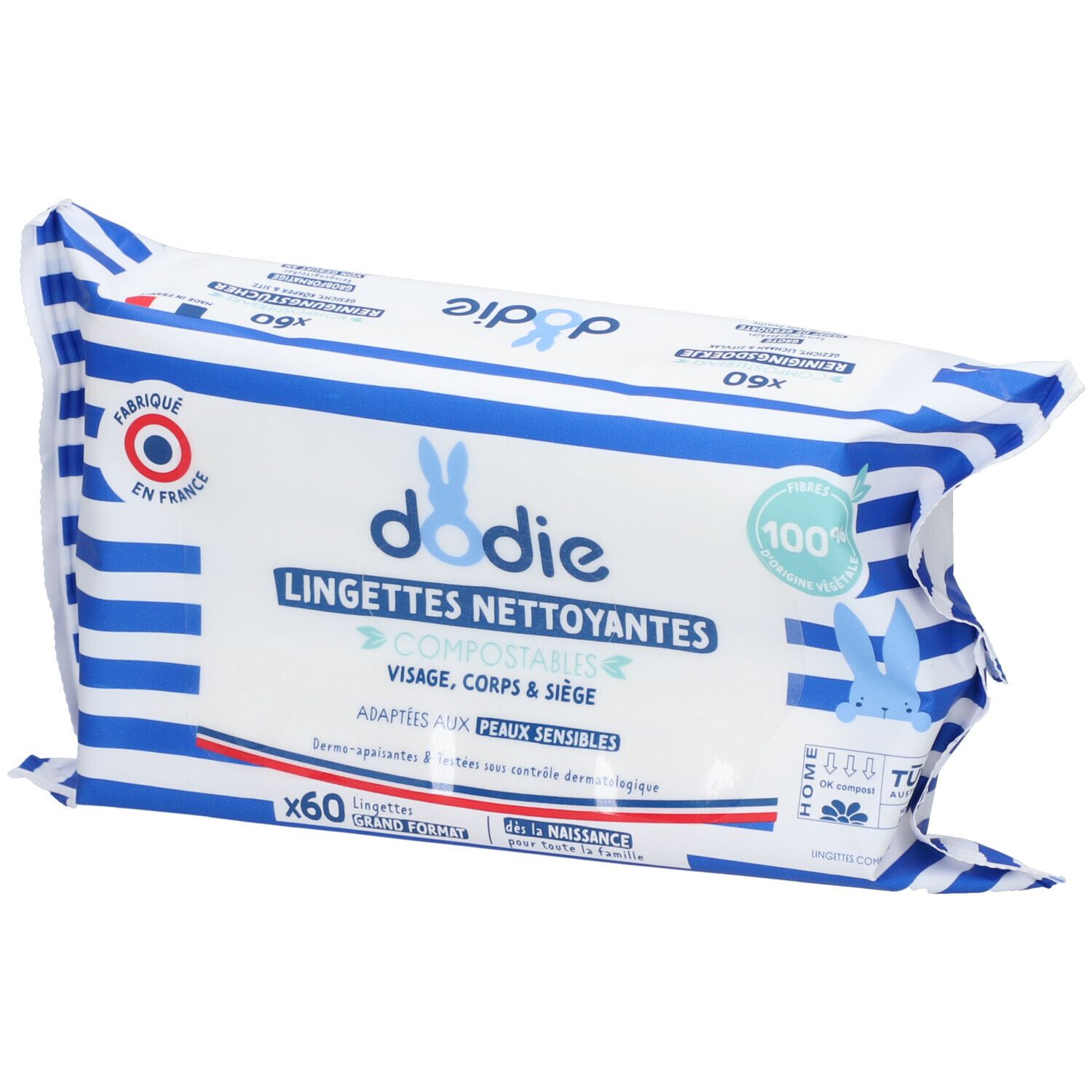 Dodie Huidverzachtende Reinigingsdoekjes 3-in-1 60 St Tücher