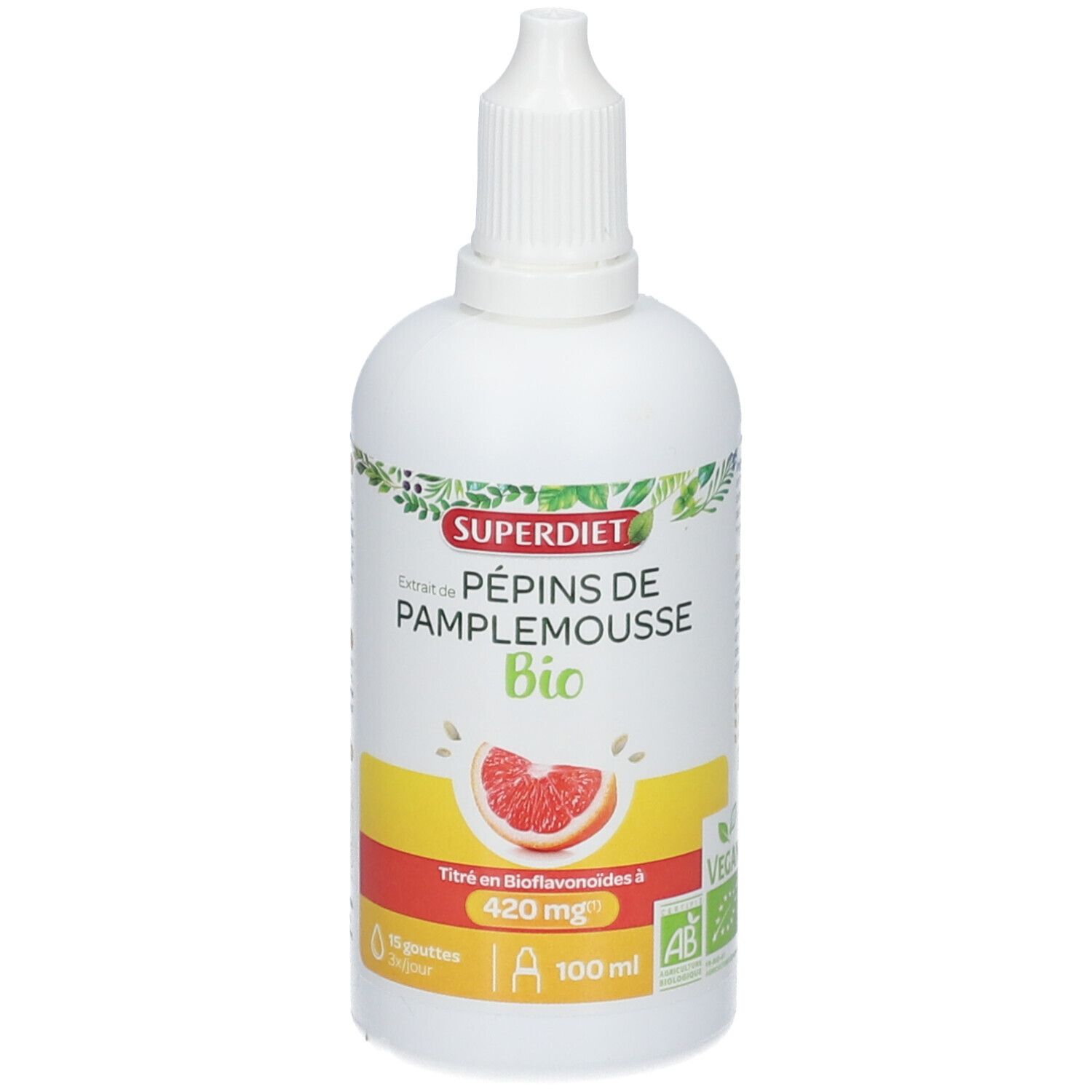 Superdiet Extrait de pépins de pamplemousse bio